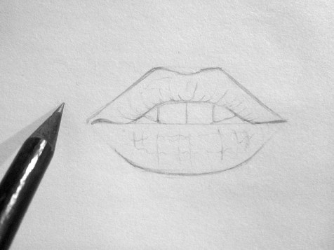 Как нарисовать губы карандашом? Шаг 6 Карандашные портреты - Fenlin.ru 