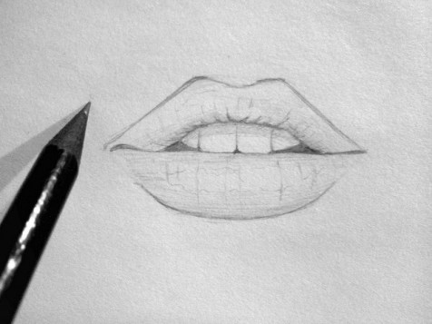 Как нарисовать губы карандашом? Шаг 7 Карандашные портреты - Fenlin.ru 