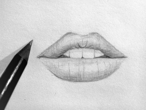 Как нарисовать губы карандашом? Шаг 8 Карандашные портреты - Fenlin.ru 
