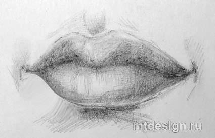 Как правильно нарисовать полные губы - шаг 5 