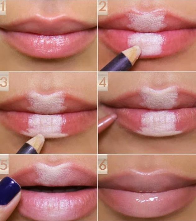 Как сделать губы полными: белая подводка для губ 