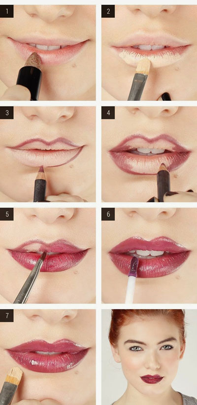Как увеличить маленькие тонкие губы с помощью макияжа 